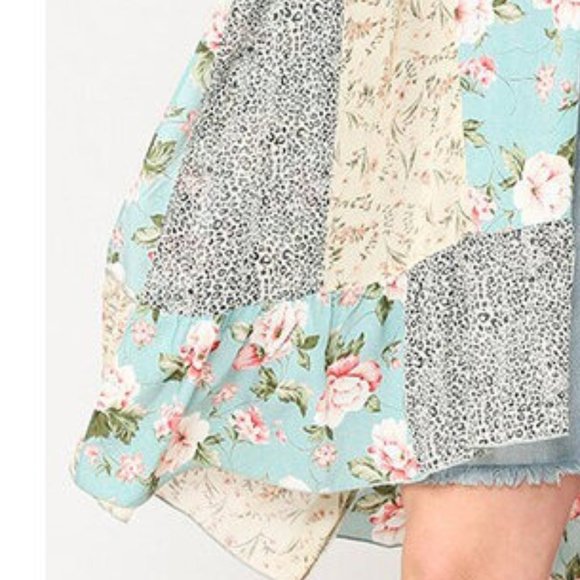 Boho Floral Gypsy Hippie Kimono Duster Cardigan - Picture 9 of 9